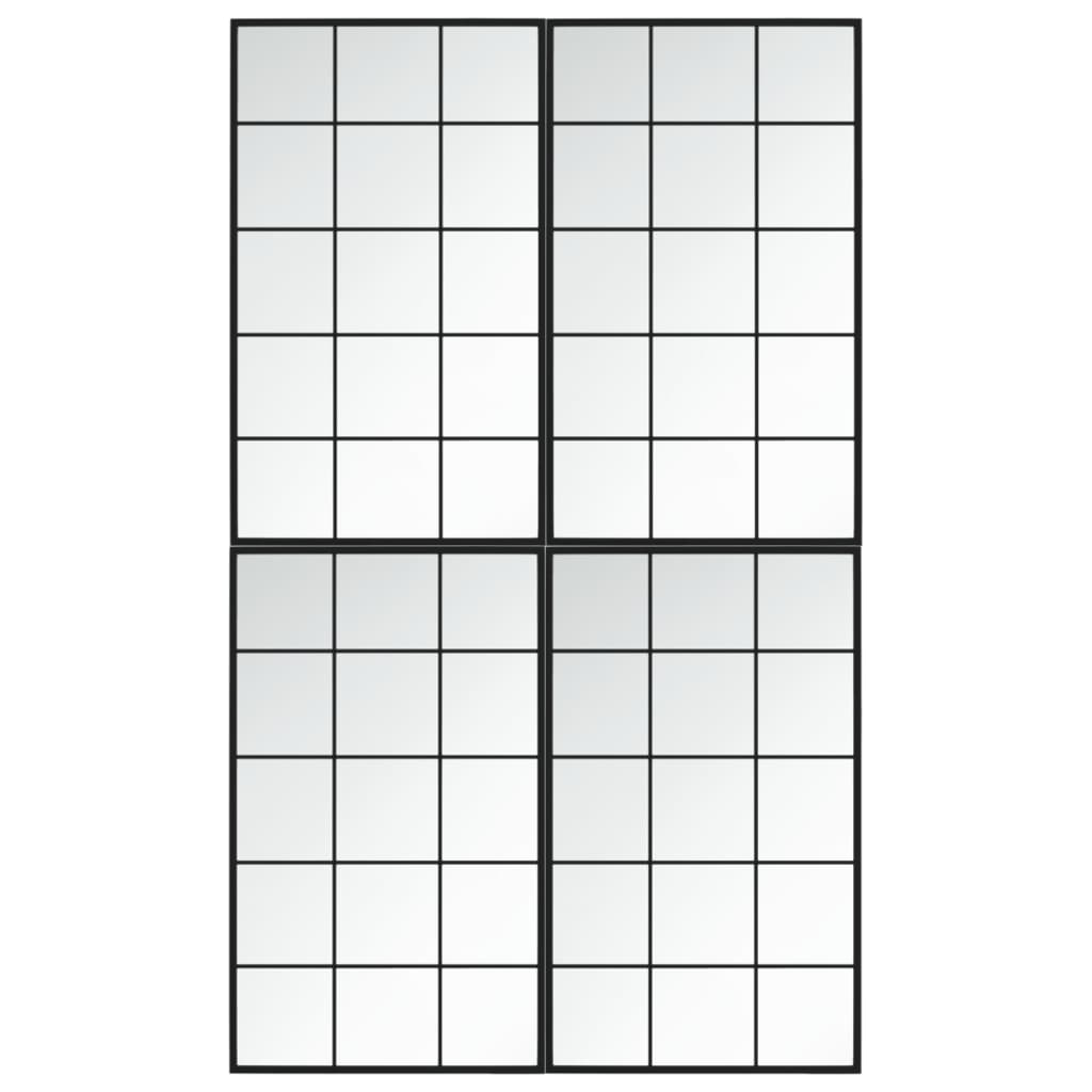 Miroirs muraux vidaxl 4 PCS 100x60 cm en métal noir