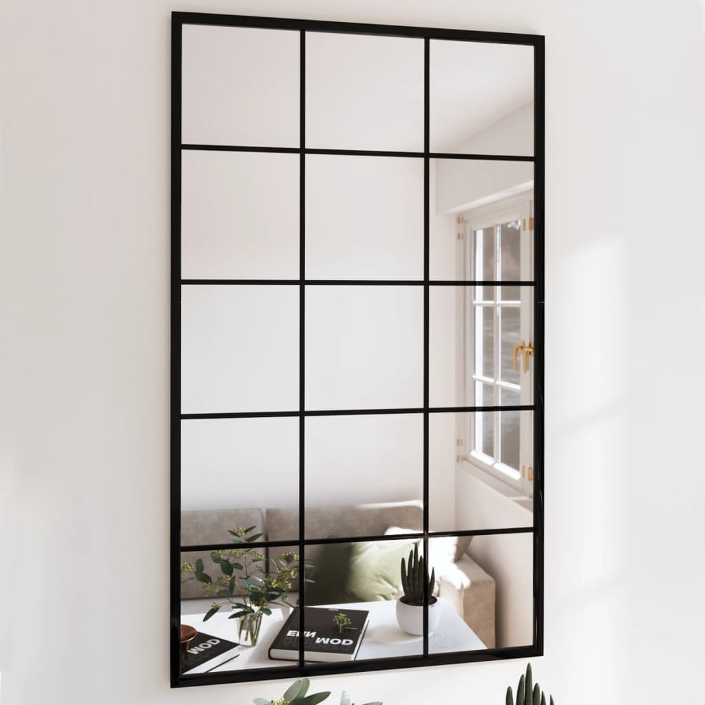 Miroirs muraux vidaxl 4 PCS 100x60 cm en métal noir