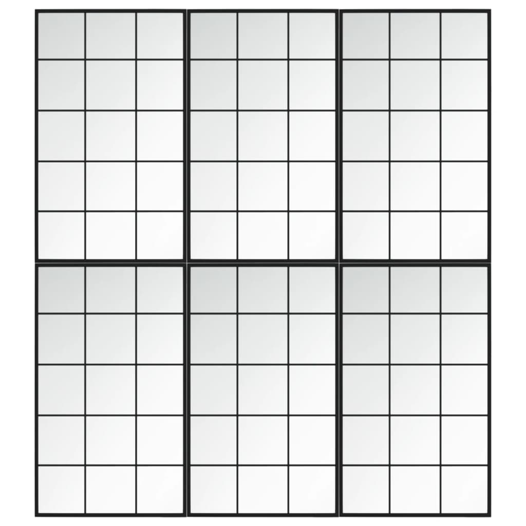 Miroirs muraux Vidaxl 6 PCS 100x60 cm Black