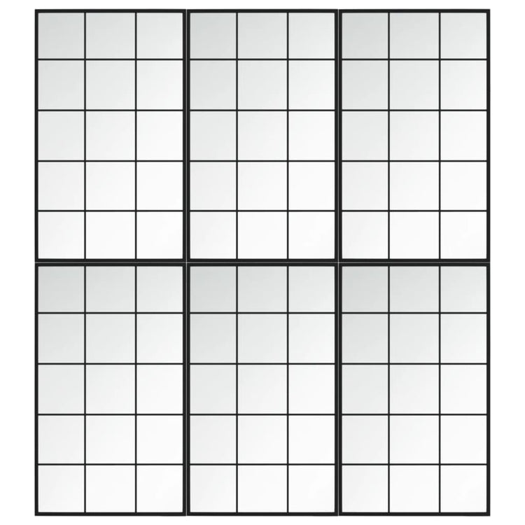 Miroirs muraux Vidaxl 6 PCS 100x60 cm Black