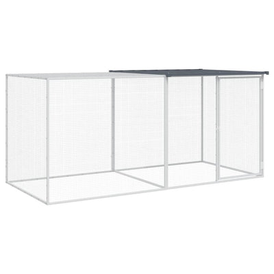 Poulet Vidaxl avec toit 203x98x90 cm Anthracite en acier galvanisé