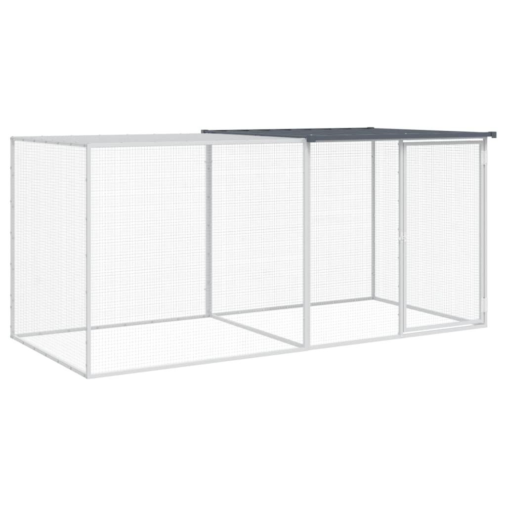 Poulet Vidaxl avec toit 203x98x90 cm Anthracite en acier galvanisé