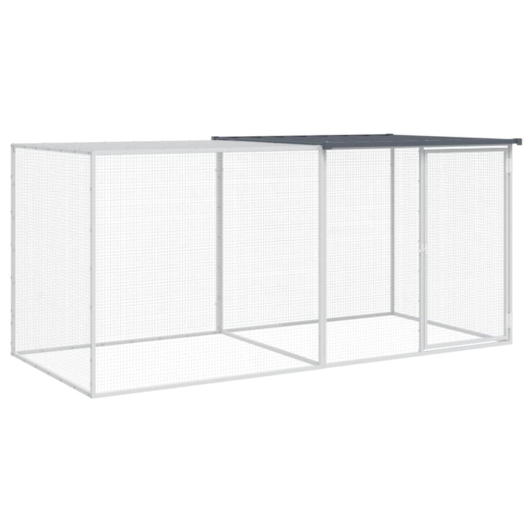 Poulet Vidaxl avec toit 203x98x90 cm Anthracite en acier galvanisé