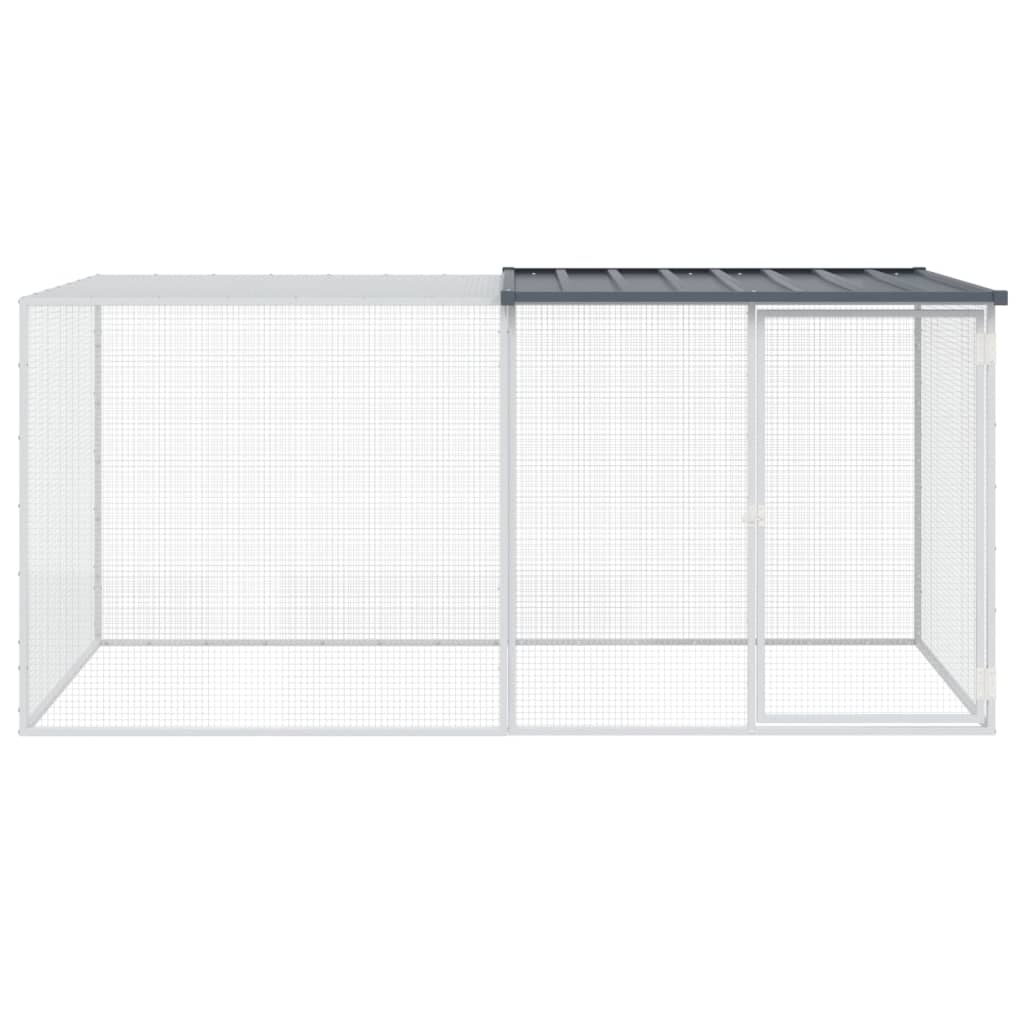 Poulet Vidaxl avec toit 203x98x90 cm Anthracite en acier galvanisé