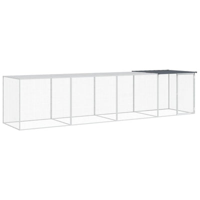 Poulet Vidaxl avec toit 403x98x90 cm anthracite en acier galvanisé