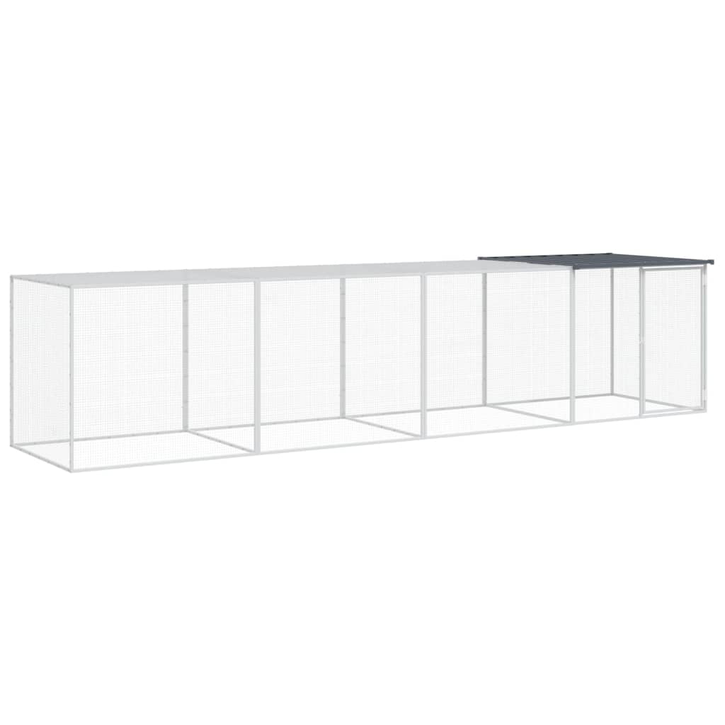 Poulet Vidaxl avec toit 403x98x90 cm anthracite en acier galvanisé