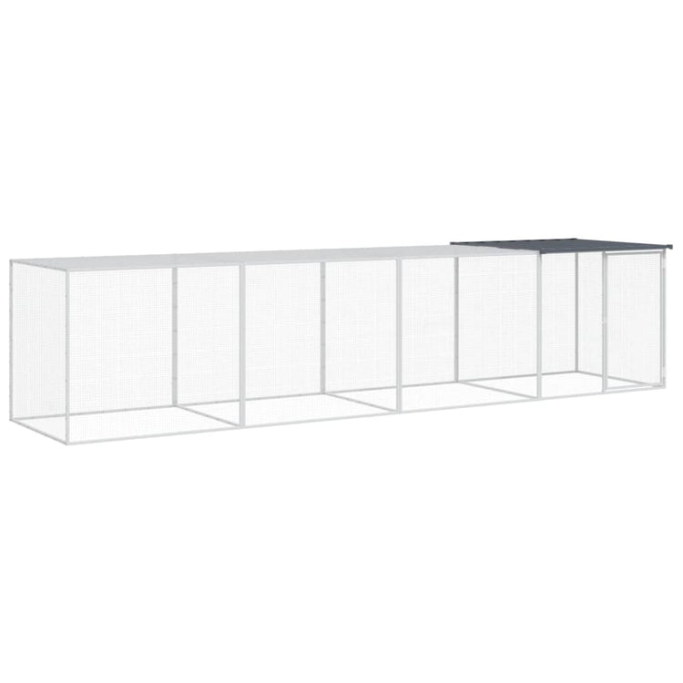 Poulet Vidaxl avec toit 403x98x90 cm anthracite en acier galvanisé
