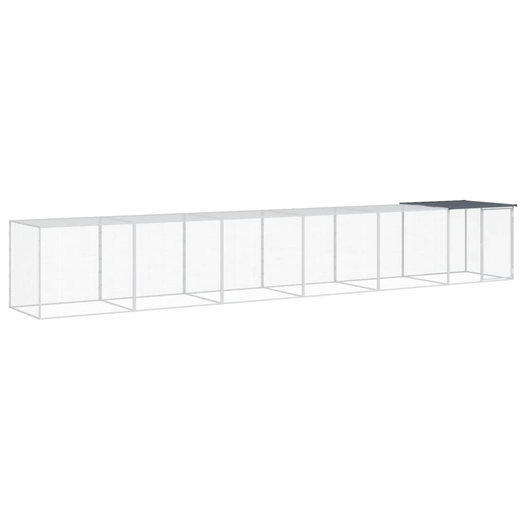 Poulet Vidaxl avec toit 603x98x90 cm anthracite en acier galvanisé
