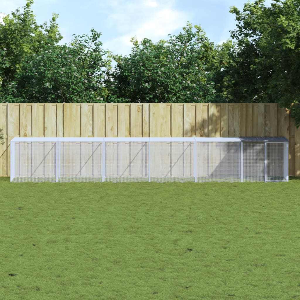 Poulet Vidaxl avec toit 603x98x90 cm anthracite en acier galvanisé