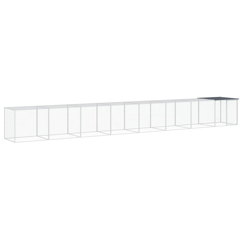 Poulet Vidaxl avec toit 803x98x90 cm anthracite en acier galvanisé