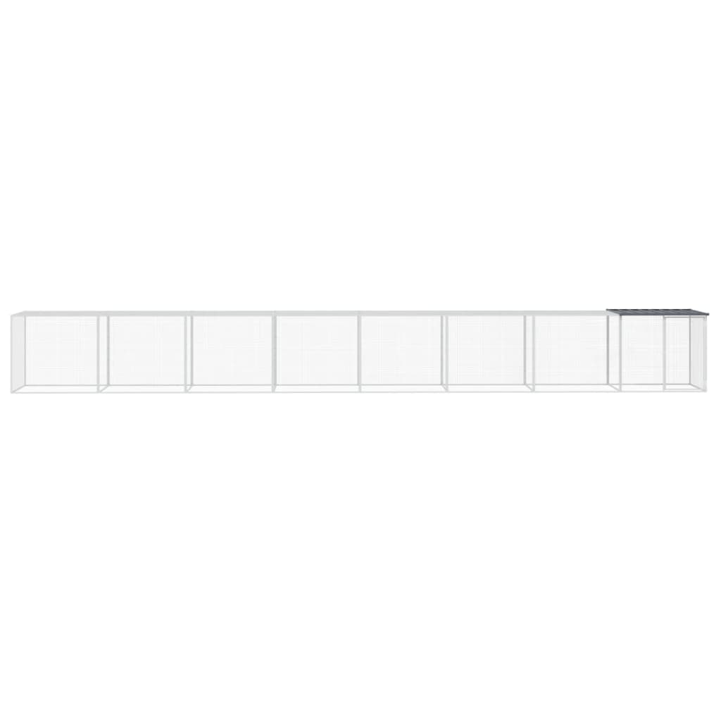 Poulet Vidaxl avec toit 803x98x90 cm anthracite en acier galvanisé