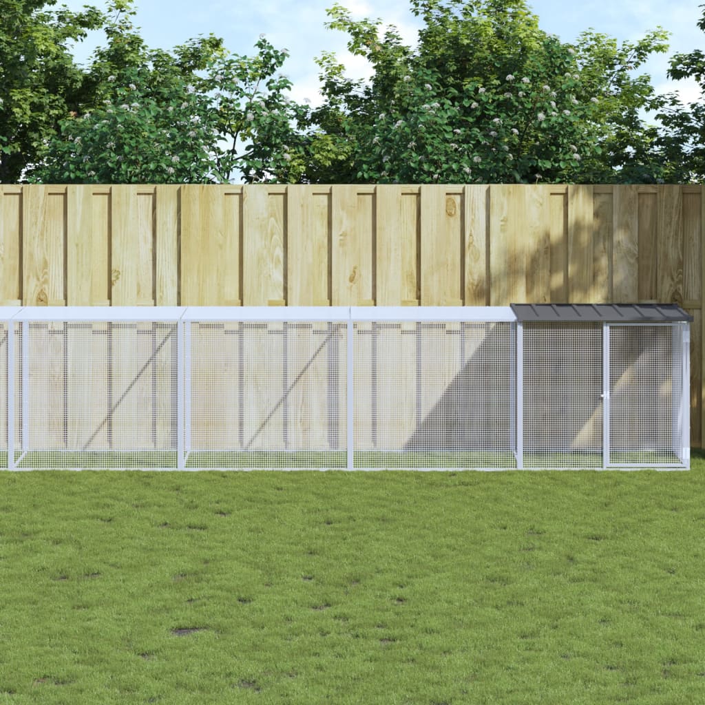 Poulet Vidaxl avec toit 803x98x90 cm anthracite en acier galvanisé
