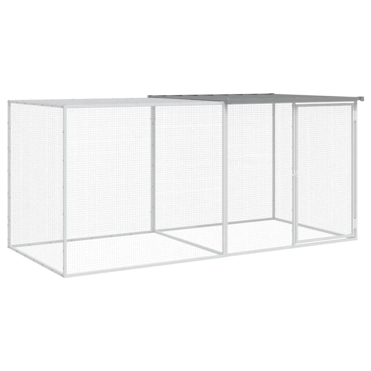 Poulet Vidaxl avec toit 203x98x90 cm Gray clair en acier galvanisé