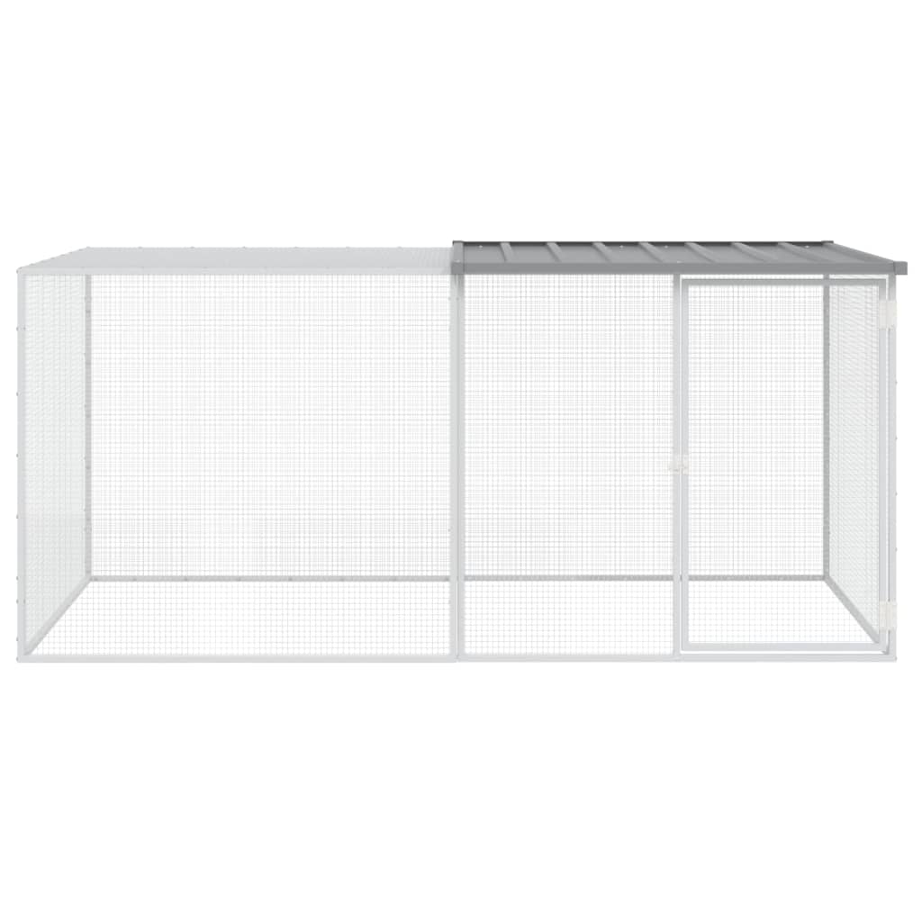 Poulet Vidaxl avec toit 203x98x90 cm Gray clair en acier galvanisé