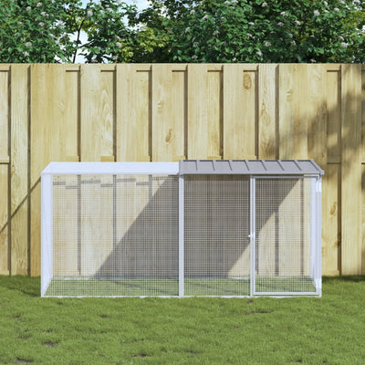 Poulet Vidaxl avec toit 203x98x90 cm Gray clair en acier galvanisé