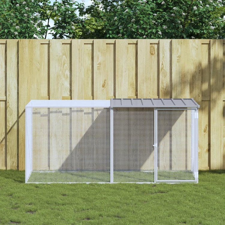 Poulet Vidaxl avec toit 203x98x90 cm Gray clair en acier galvanisé