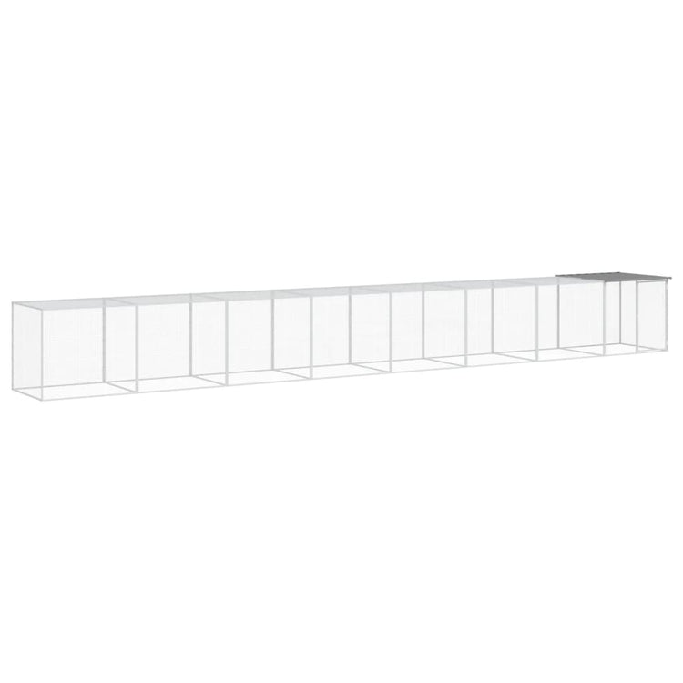 Poulet Vidaxl avec toit 803x98x90 cm Gray clair en acier galvanisé
