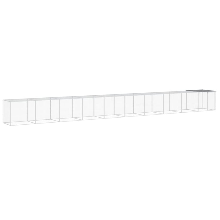 Poulet Vidaxl avec toit 1003x98x90 cm en acier galvanisé gris clair