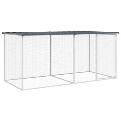 Poulet Vidaxl avec toit 203x98x90 cm Anthracite en acier galvanisé