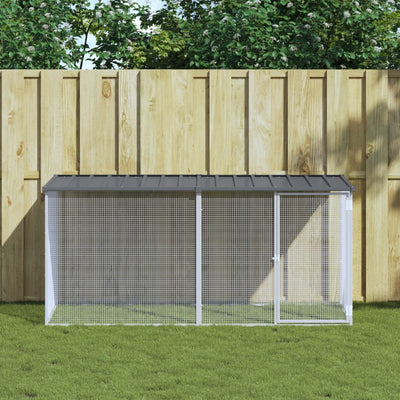 Poulet Vidaxl avec toit 203x98x90 cm Anthracite en acier galvanisé