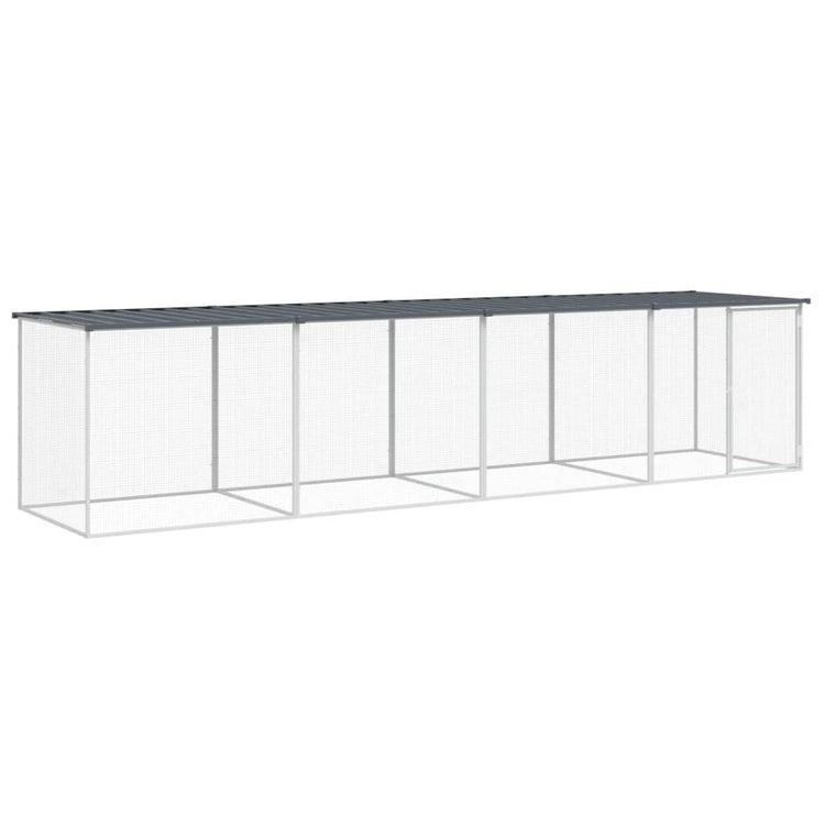 Poulet Vidaxl avec toit 403x98x90 cm anthracite en acier galvanisé