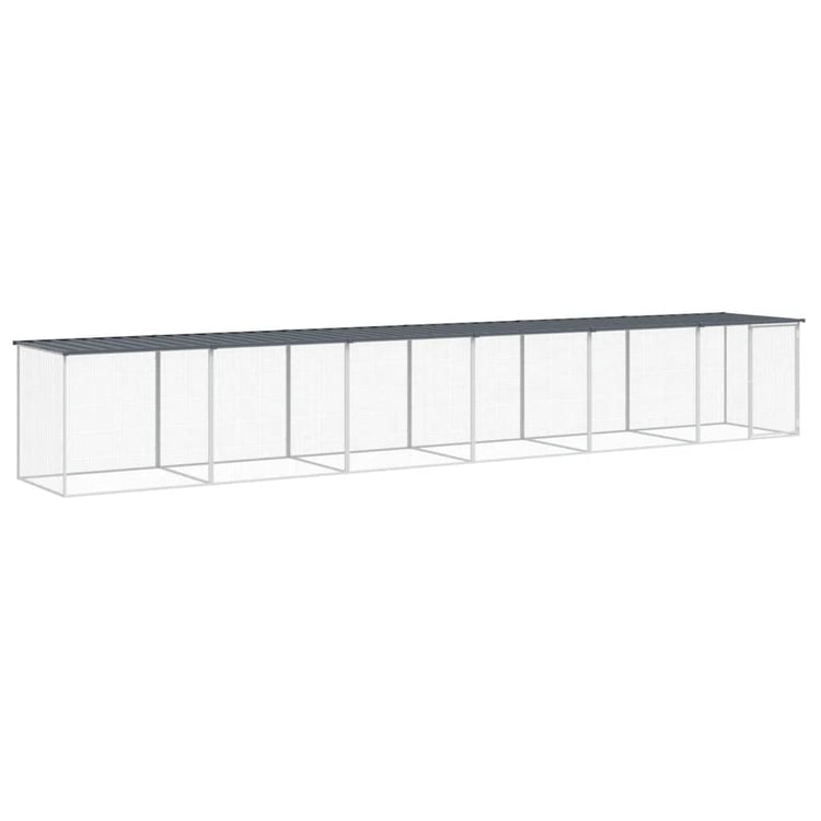 Poulet Vidaxl avec toit 603x98x90 cm anthracite en acier galvanisé