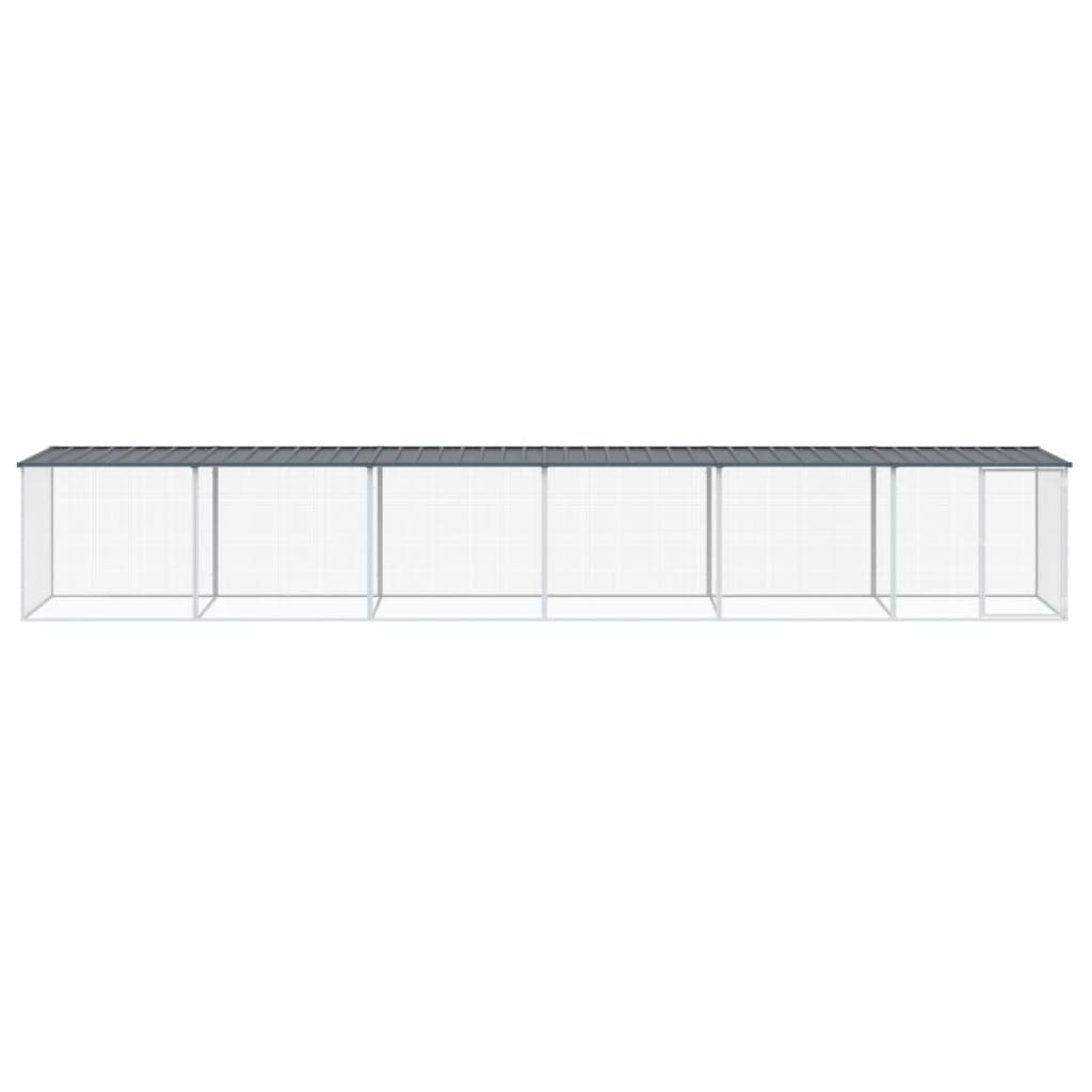 Poulet Vidaxl avec toit 603x98x90 cm anthracite en acier galvanisé