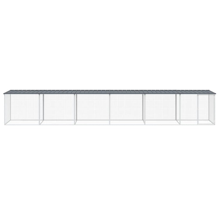 Poulet Vidaxl avec toit 603x98x90 cm anthracite en acier galvanisé