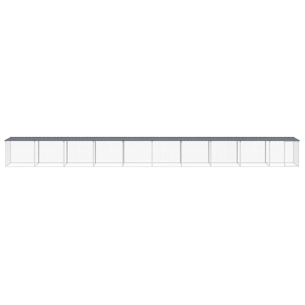 Poulet Vidaxl avec toit 1003x98x90 cm anthracite en acier galvanisé