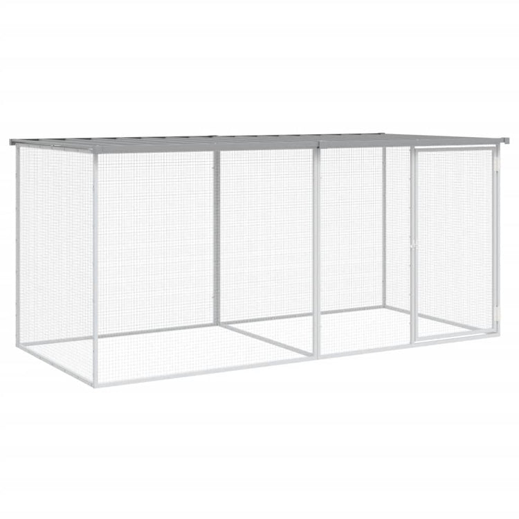 Poulet Vidaxl avec toit 203x98x90 cm Gray clair en acier galvanisé