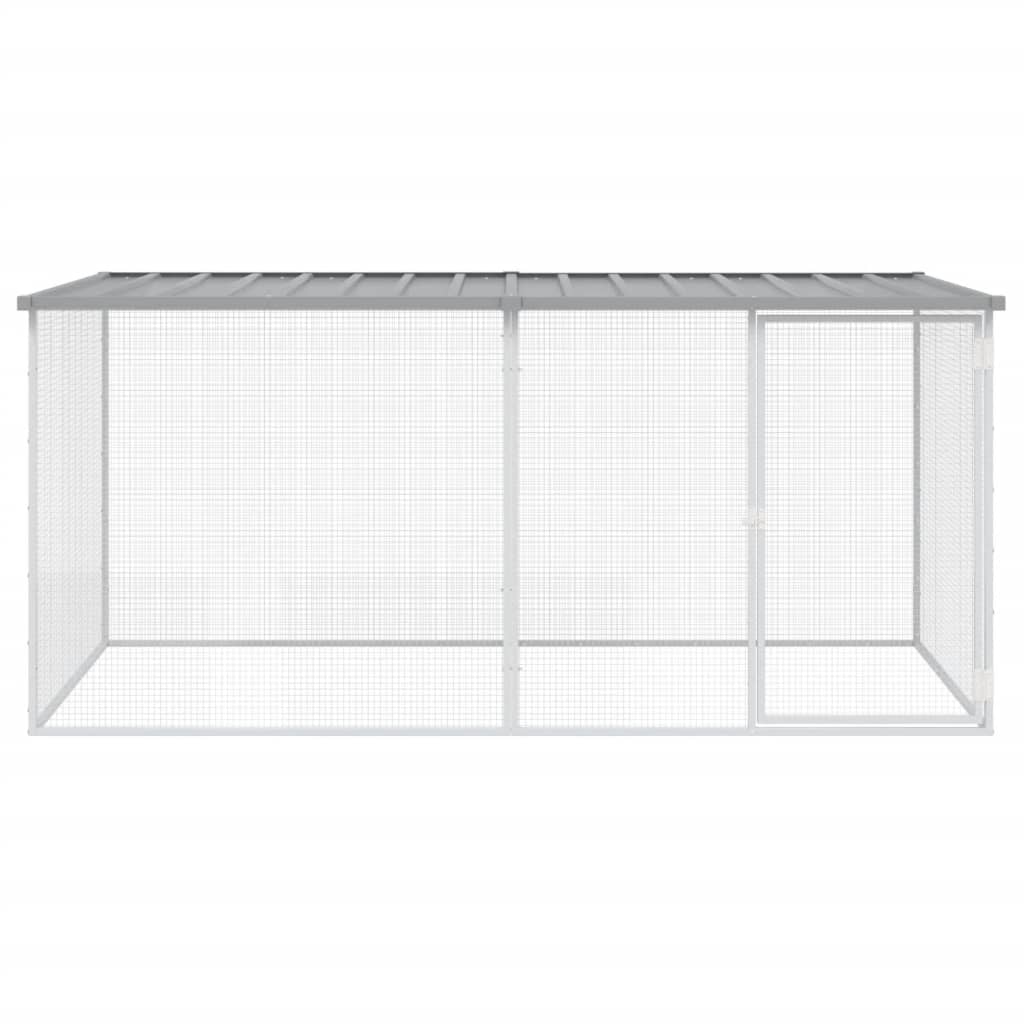 Poulet Vidaxl avec toit 203x98x90 cm Gray clair en acier galvanisé