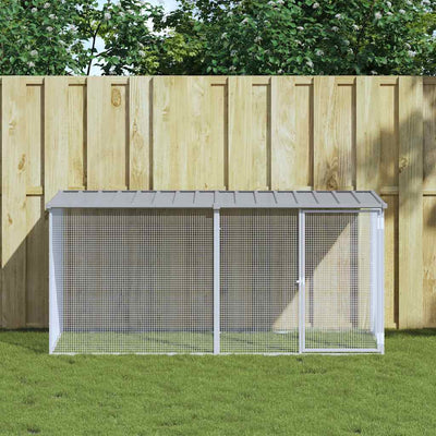 Poulet Vidaxl avec toit 203x98x90 cm Gray clair en acier galvanisé
