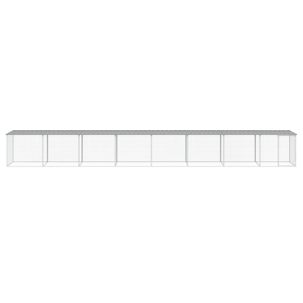 Poulet Vidaxl avec toit 803x98x90 cm Gray clair en acier galvanisé