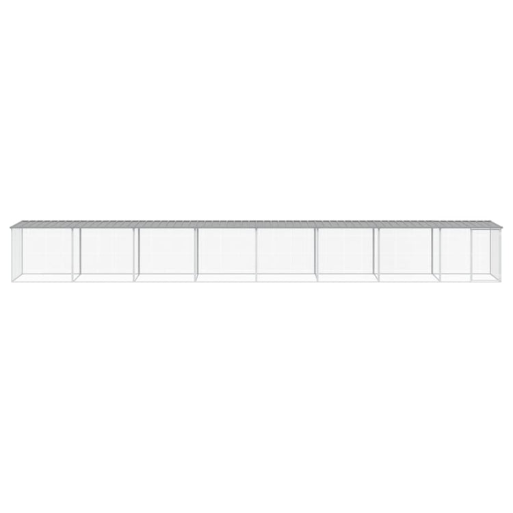 Poulet Vidaxl avec toit 803x98x90 cm Gray clair en acier galvanisé