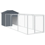 Vidaxl Dog Loft avec toit 117x405x123 cm anthracite en acier galvanisé - afbeelding 2