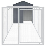 Vidaxl Dog Loft avec toit 117x405x123 cm anthracite en acier galvanisé - afbeelding 3