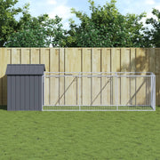 Vidaxl Dog Loft avec toit 117x405x123 cm anthracite en acier galvanisé - afbeelding 1