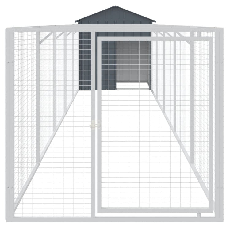 Vidaxl Dog Loft avec toit 117x609x123 cm anthracite en acier galvanisé