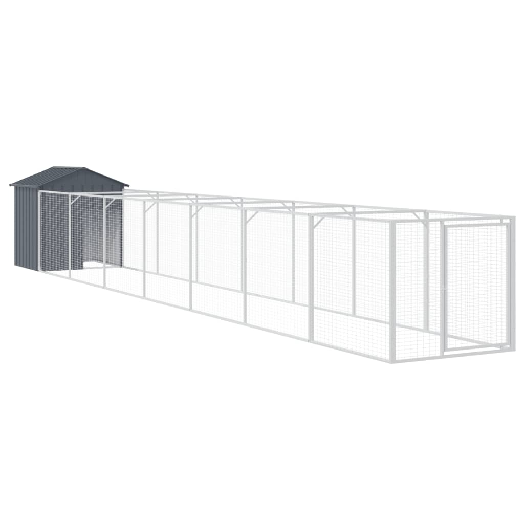 Vidaxl Dog Loft avec toit 117x813x123 cm anthracite en acier galvanisé