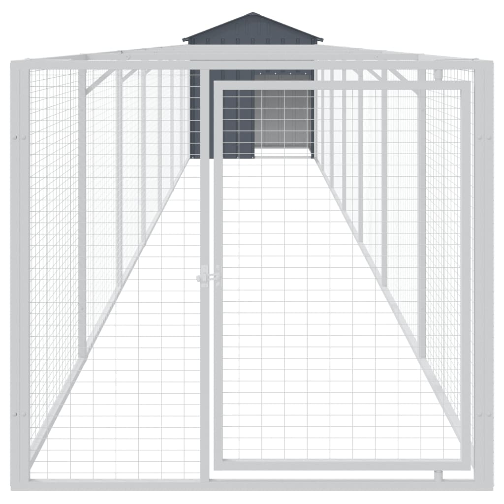 Vidaxl Dog Loft avec toit 117x813x123 cm anthracite en acier galvanisé