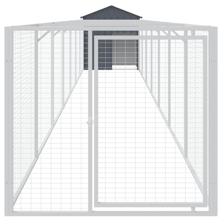 Vidaxl Dog Loft avec toit 117x813x123 cm anthracite en acier galvanisé