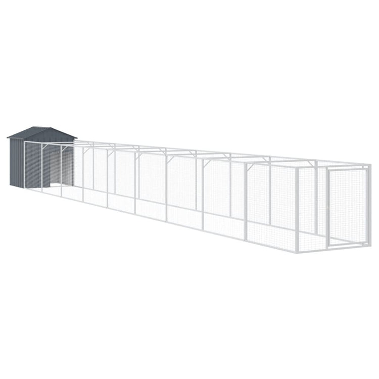 Vidaxl Dog Loft avec toit 117x1017x123 cm Anthracite en acier -colore