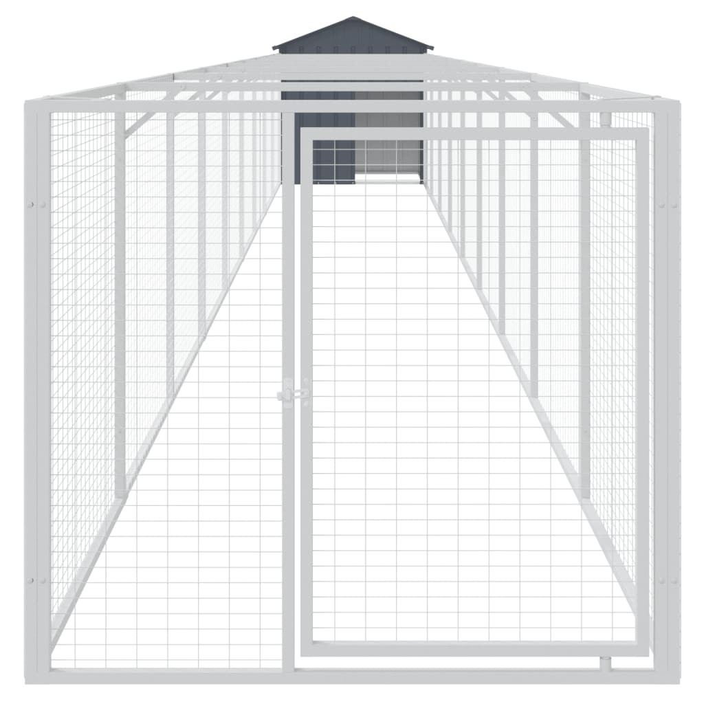 Vidaxl Dog Loft avec toit 117x1017x123 cm Anthracite en acier -colore