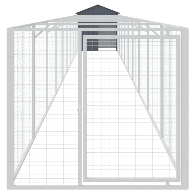 Vidaxl Dog Loft avec toit 117x1017x123 cm Anthracite en acier -colore