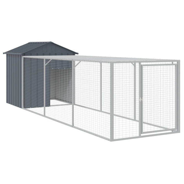 Poulet Vidaxl avec Run 117x405x123 cm Anthracite en acier galvanisé