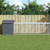 Poulet Vidaxl avec Run 117x609x123 cm Anthracite en acier galvanisé