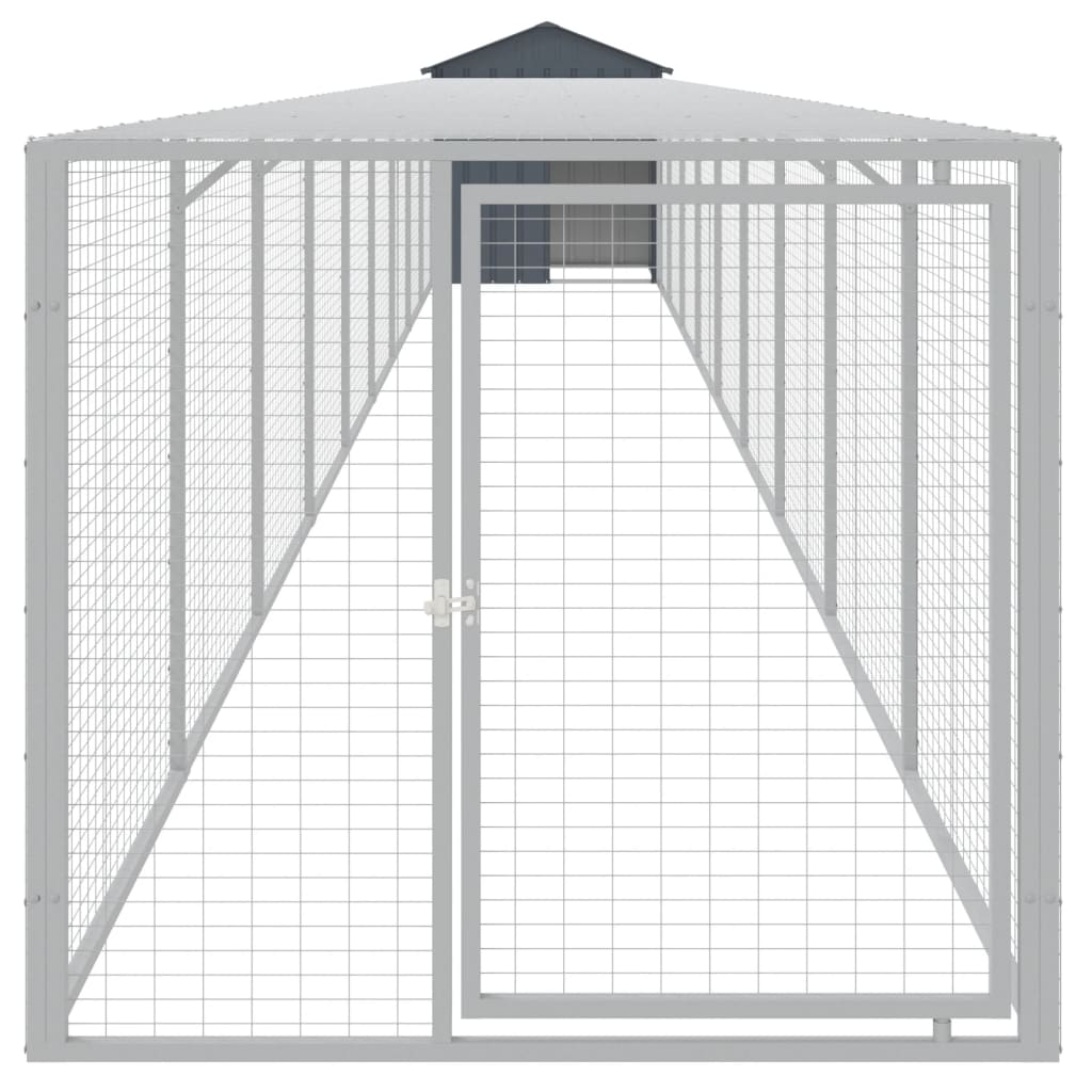 Poulet Vidaxl avec run 117x1017x123 cm anthracite en acier -colore