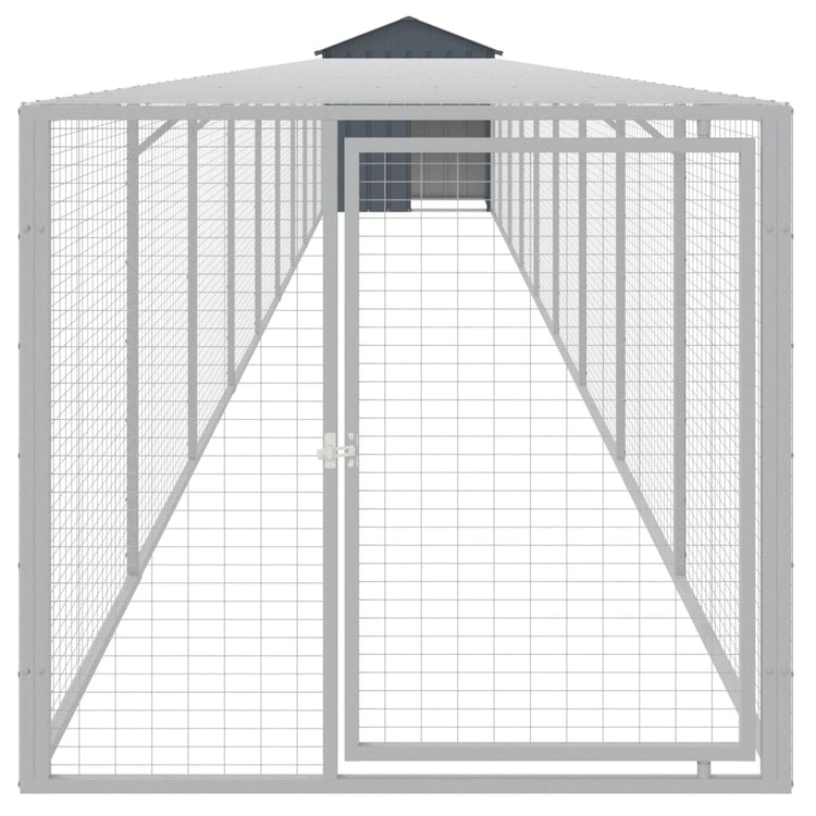 Poulet Vidaxl avec run 117x1017x123 cm anthracite en acier -colore