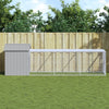 Poulet Vidaxl avec run 117x405x123 cm en acier gris clair