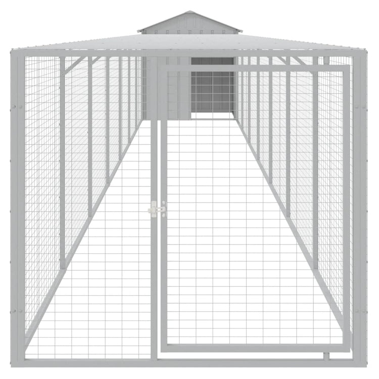 Poulet Vidaxl avec course 117x813x123 cm en acier gris clair